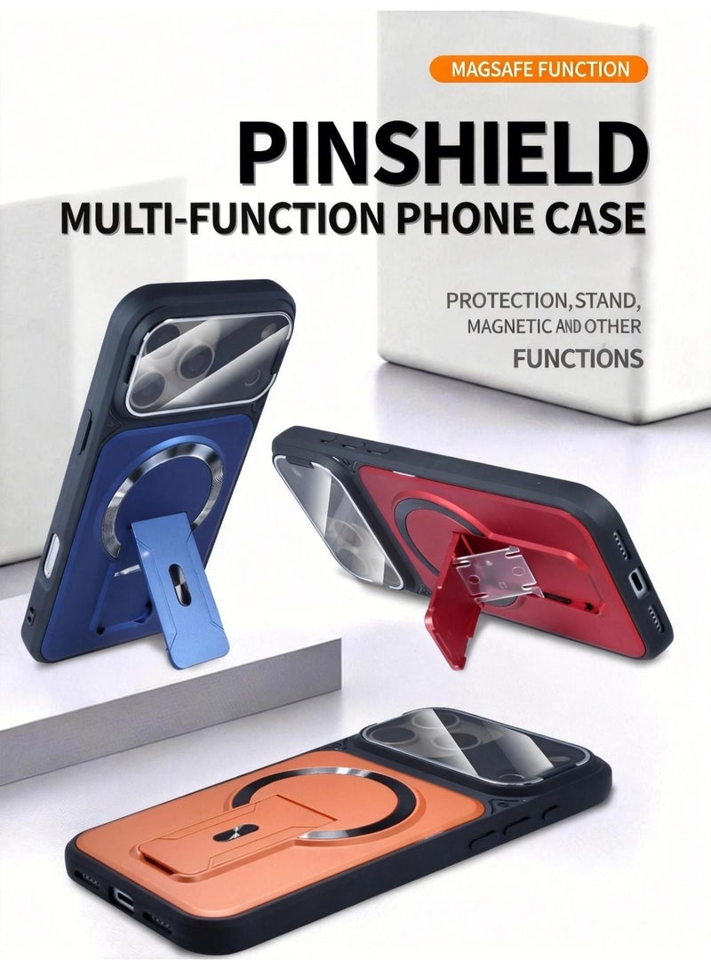 Multi‑Function Phone Case for iPhone 17 Pro Max 6.9 - inch with MagSafe, Built‑in Invisible Kickstand, Full Camera Lens Protector, Shockproof Anti‑Drop Protective Cover, Hollow Responsive Buttons ﻿ - Image 5