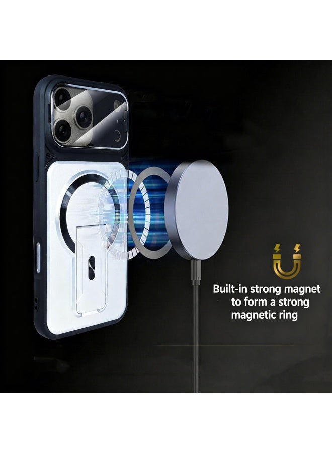  Multi‑Function Phone Case for iPhone 17 Pro Max 6.9 - inch with MagSafe, Built‑in Invisible Kickstand, Full Camera Lens Protector, Shockproof Anti‑Drop Protective Cover, Hollow Responsive Buttons ﻿ - Image 3