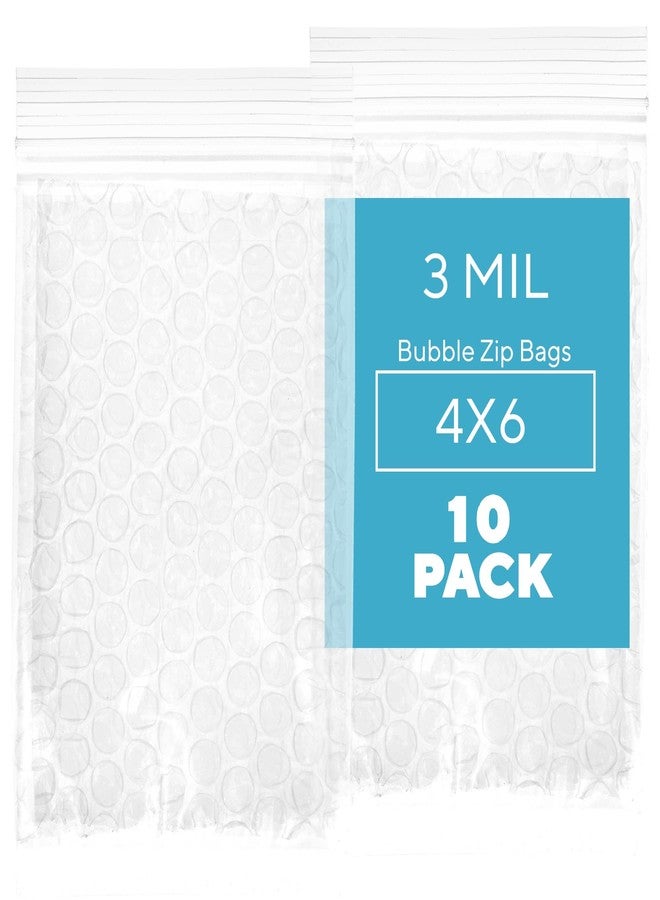 GPI POLY GPI - 10 Count, 4" x 6" Reclosable Bubble Zip Bags, 3 Mil Thick, Resealable, Protective Bubble Pouch, Double Sided Cushion Wrap Bags for Storage Packaging & Shipping Fragile Components. - Image 1