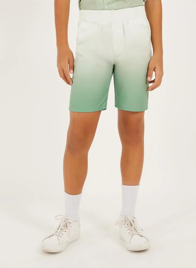 Styli Dip Dye Printed Cotton Shirt and Shorts Set