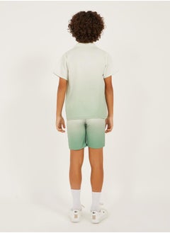 Styli Dip Dye Printed Cotton Shirt and Shorts Set  - Image 4