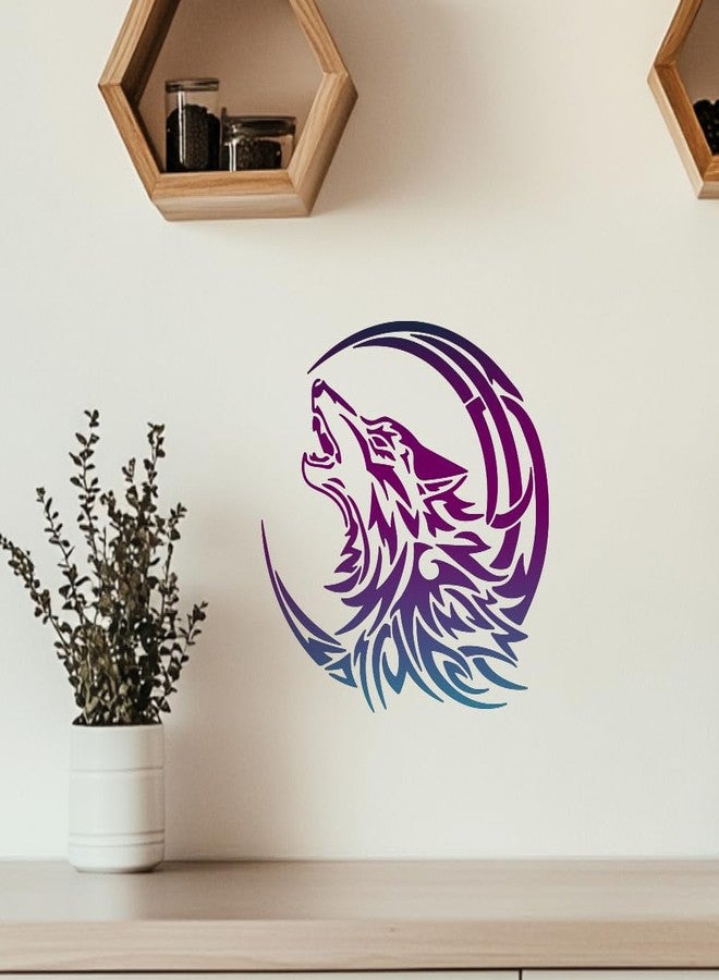 MAYJOYDIY Wolf Moon Stencil 11.8x11.8inch with Paint Brush - Howling Wolf Stencil for Wood Wall Window DIY Craft Home Decor - Image 4