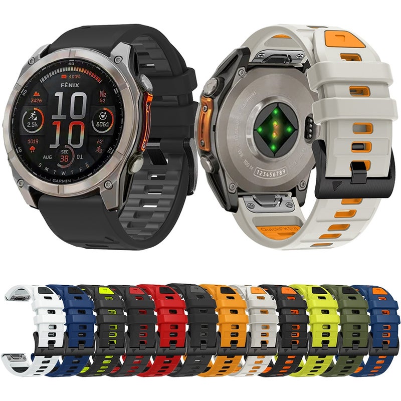 erorex For Garmin 26Mm Official Two Color Quick Release Silicone Watch Band(Red Black) - Image 4