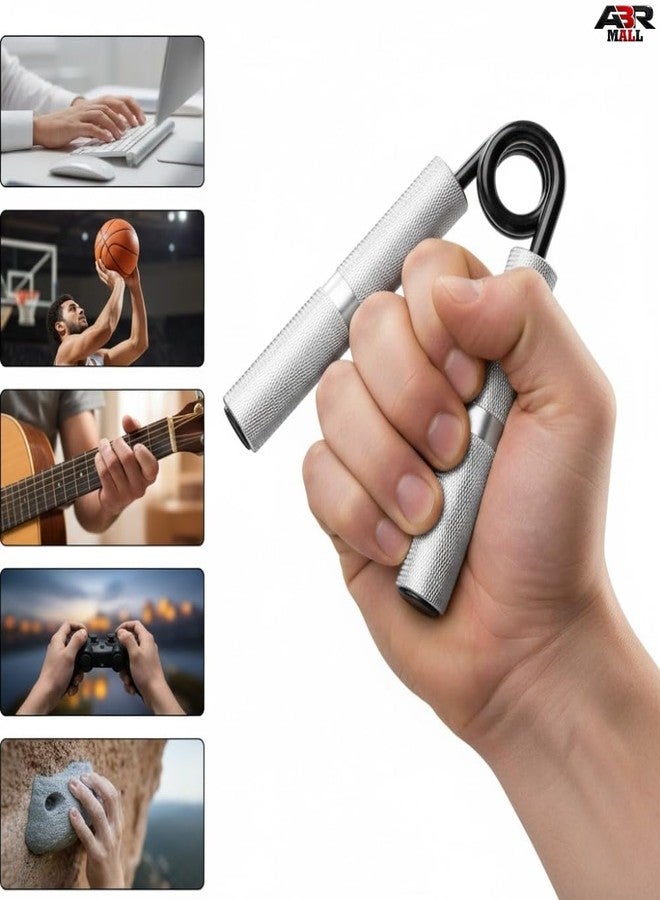 ABR MALL Hand Grip Strengthener, Metal, Silver, Textured Handles, Spring Resistance - Image 4