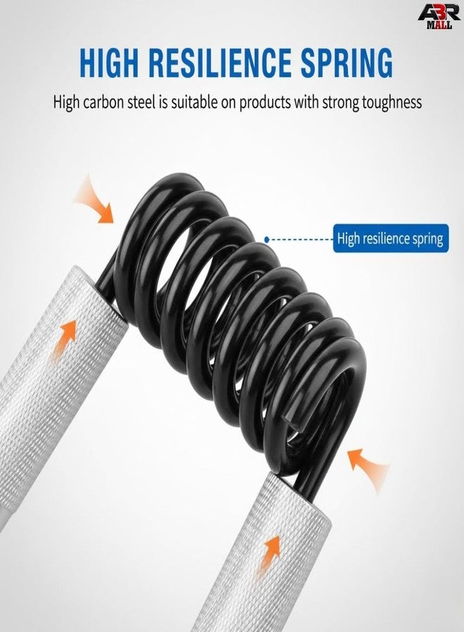 ABR MALL Hand Grip Strengthener, Metal, Silver, Textured Handles, Spring Resistance - Image 3