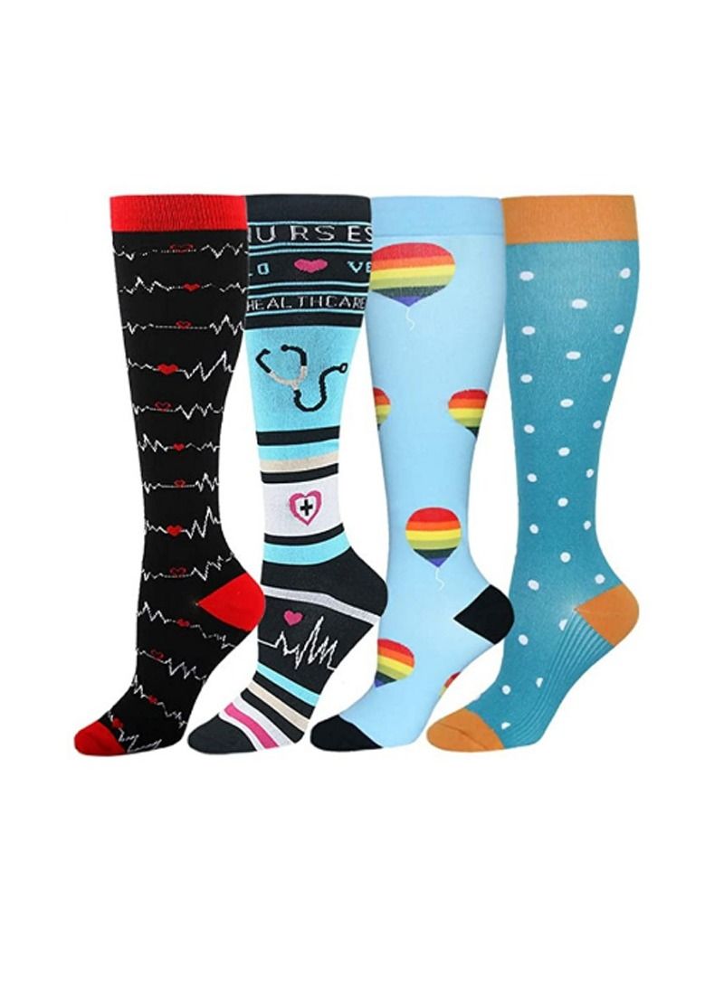 4 Pair Anti Slip Sport Knee High Socks Athletic Socks