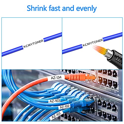KCMYTONER HSE241 HSE-241 HS-241 Heat Shrink Tubes Label Tape 3/4" (17.7mm) x 4.92 ft Compatible for PTD400 D600 PTH300 PTE300 PTE500 PT-E550W E800W PTP700 PTP750WVP, Black on White, 2 Pack - Image 5