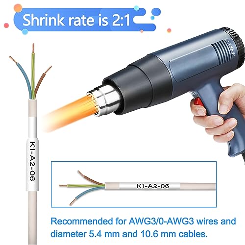KCMYTONER HSE241 HSE-241 HS-241 Heat Shrink Tubes Label Tape 3/4" (17.7mm) x 4.92 ft Compatible for PTD400 D600 PTH300 PTE300 PTE500 PT-E550W E800W PTP700 PTP750WVP, Black on White, 2 Pack - Image 3