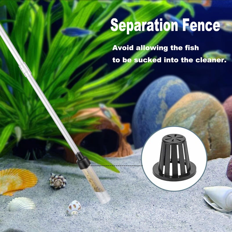 Carefree Fish Aquarium Small Gravel Cleaner 6Ft Hose Fish Tank Water Changer Sand Vacuum Silicone Airbag Adjustable Length ABS(for 3~8Gal Tank) 2026 New Upgrade Version - Image 4