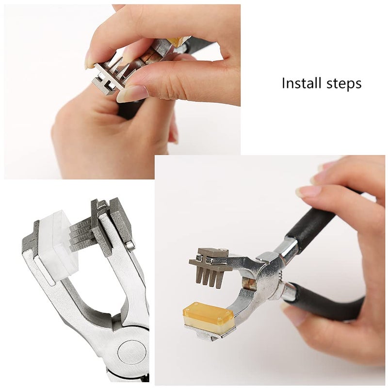 Butuze Stitching Hole Punch BUTUZE,4mm Silent Leather Hand Pliers with Leather Needle,Wooden Needle Case,Waxed Thread for Belts, Straps, Saddles, Shoes, Fabric, Leather DIY - Image 3