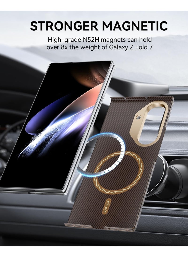 RAPTIC Aramid Skin for Samsung Galaxy Z Fold 7 MagSafe Case [BACK Cover Only] Ultra Slim 1500D Aramid Fiber cover - Humble - Image 5