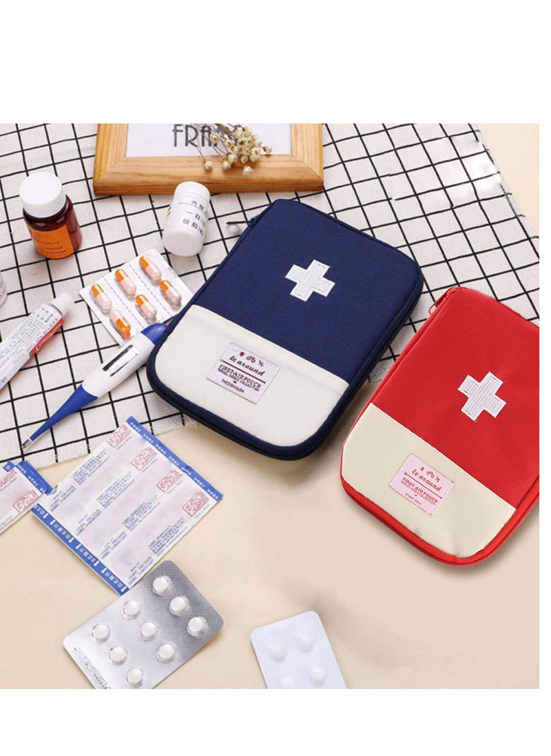 Excefore Mini First Aid Bag Portable Travel First Aid Kit Empty for Car Cycling Marathon Running Outdoor Camping Hiking Travel Emergency Travel Home Office Red Blue  - Image 4