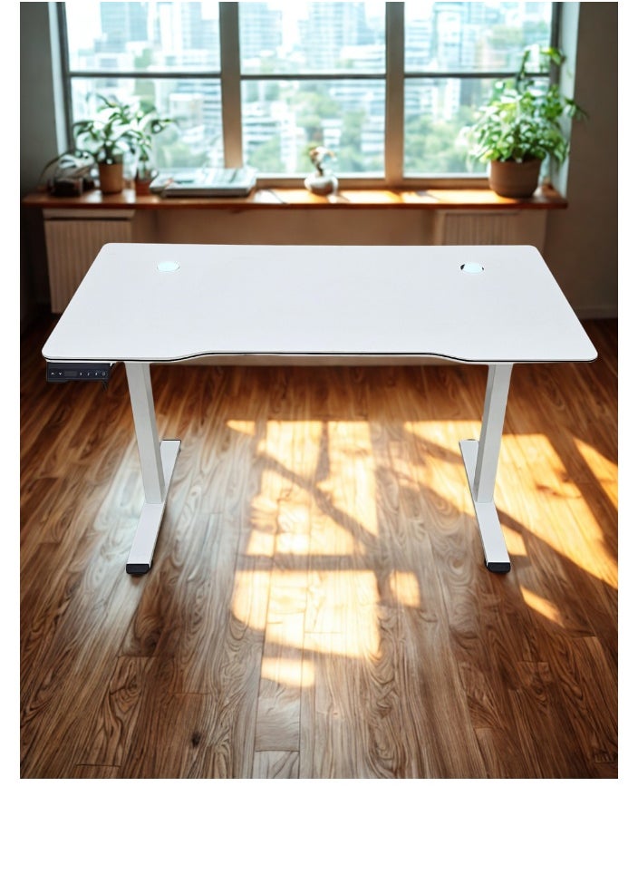 SMART HOME Electric Hydraulic Height Adjustable Office Desk from 72 to 121 cm – Smart White Desk for Computer, Study, or Work – Surface Size 120 x 60 cm, Height Adjustable Standing Desk, Multi-Purpose Engineering Desk  - Image 4