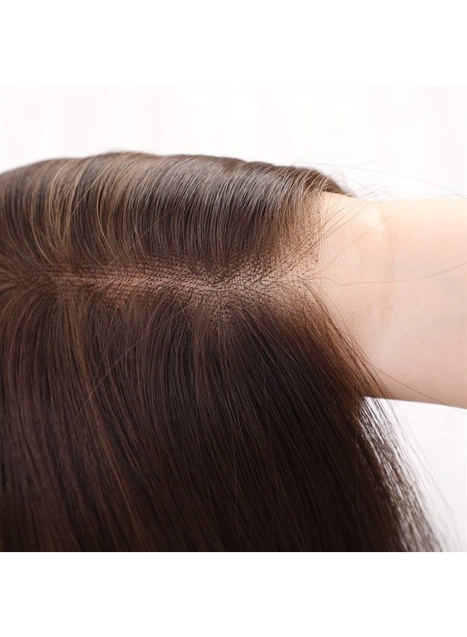 EMMOR Long Brown Lace Front Wig for Women, 25 Inch Natural Hair Wavy Synthetic Wigs Middle Part Daily Hair Hand Tied/Longlife/Lightweight - Image 4