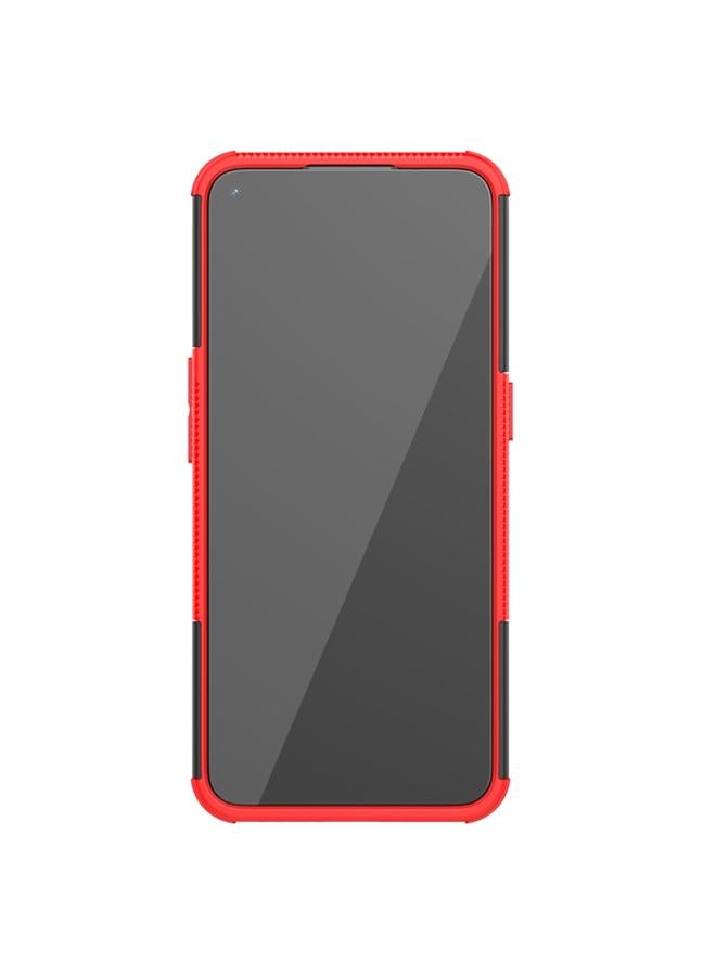 S-TOP Case For OPPO A53 / A32 Tire Texture Shockproof TPU+PC Protective Case with Holder - Image 3