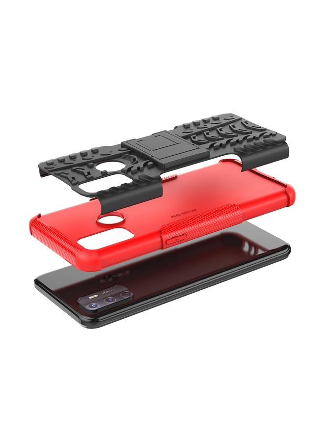 S-TOP Case For OPPO A53 / A32 Tire Texture Shockproof TPU+PC Protective Case with Holder - Image 5