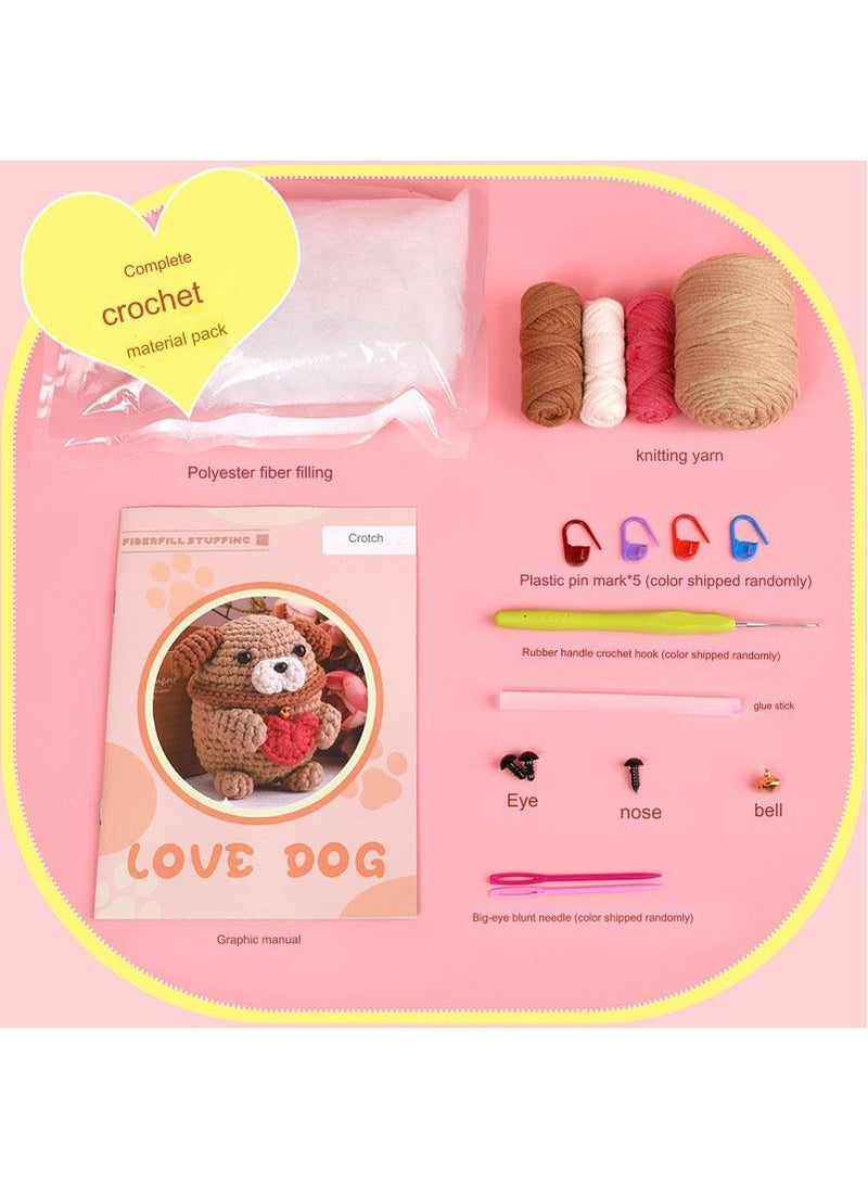 Arabest Crochet Stuffed Cotton Puppy, Doll Ornaments, Hand-Woven, DIY Knitting Material Package,Beginner Yarn, Easy Yarn, Beginner Yarn for Crocheting, Yarn for Beginner Crocheting with Easy-to-See Stitches - Image 3