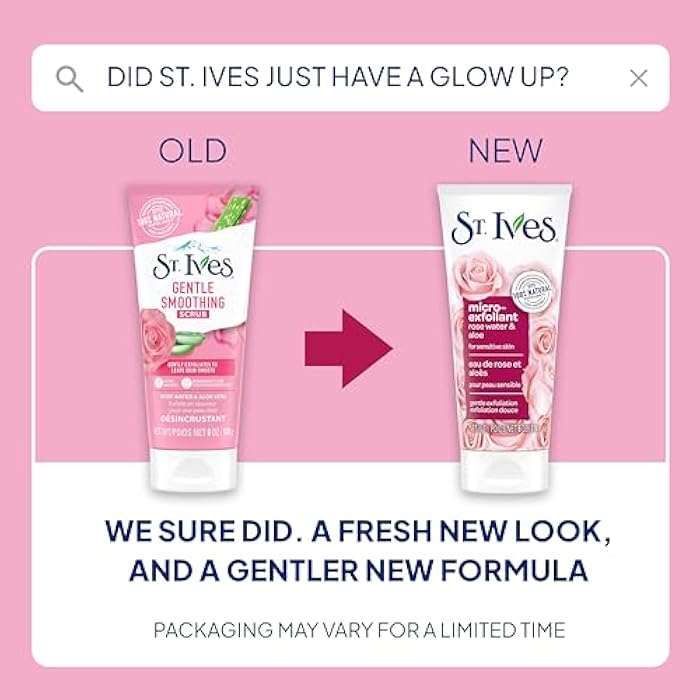 St. Ives Gentle Smoothing Face Scrub, Rose Water & Aloe Vera Exfoliator, Facial Scrub Made with 100% Natural Exfoliants, Paraben Free, Oil-Free, Dermatologist Tested 6 oz, 6 Pack - Image 3