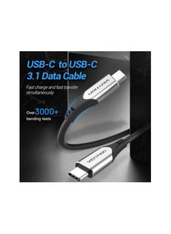 VENTION Vention Cotton Braided USB-C to USB-C 3.1 Cable 1M  Gray  - Image 2