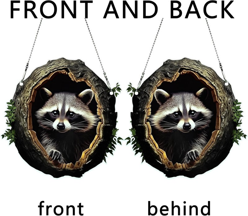thmnj Little Raccoon Ornaments Colorful Window Hanging Decorations Home Wall Decor for Bedroom Patio Indoor Outdoor - Image 4