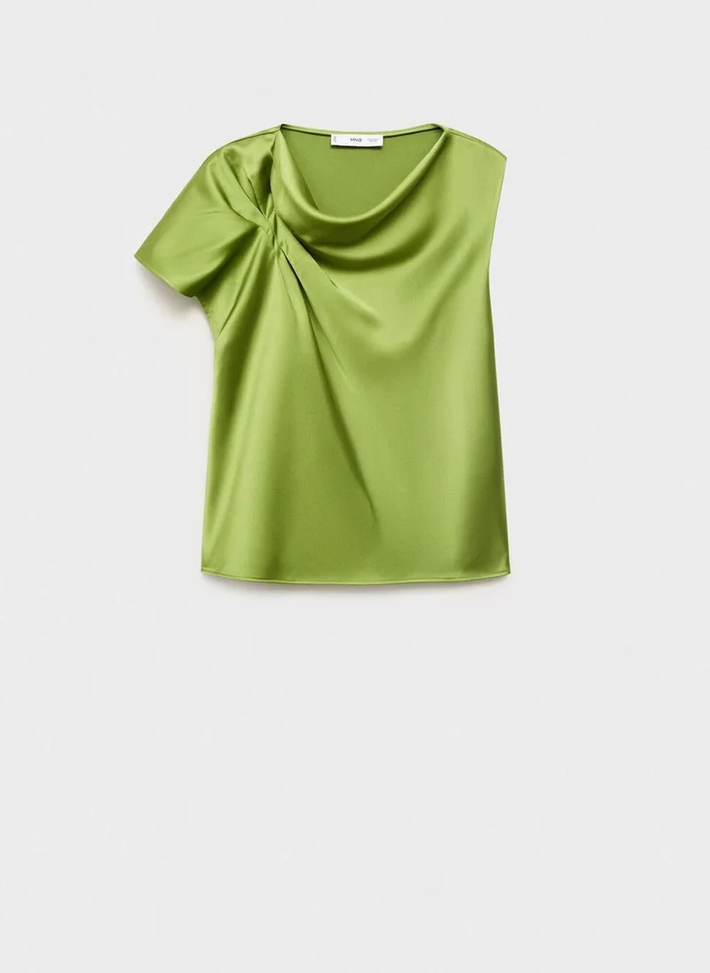 MANGO  Satin Shirt With Draped Detail for Women | Best Price UAE