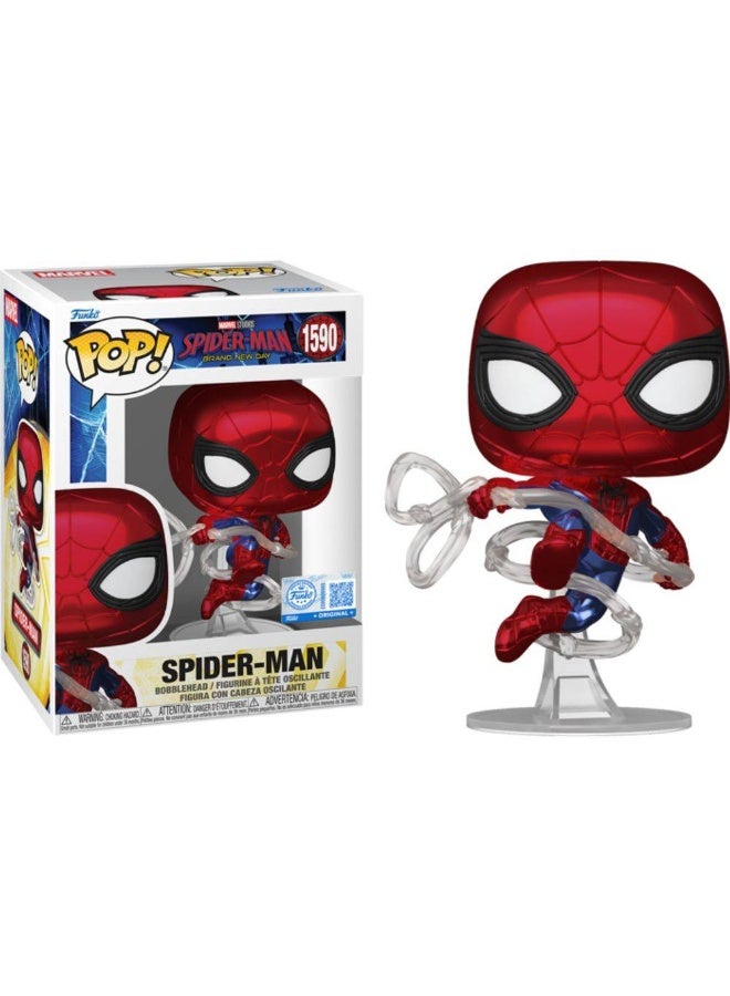 Funko POP! Marvel Spider-Man Brand New Day Spider-Man (Metallic) Vinyl Bobblehead (10.2 cm) - Image 2