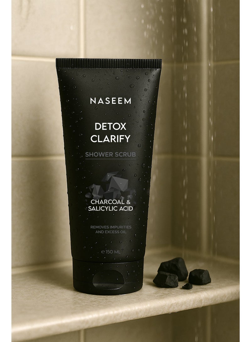 Naseem Charcoal & Salicylic Acid Shower Scrub for Men & Women – 150ml - Image 2