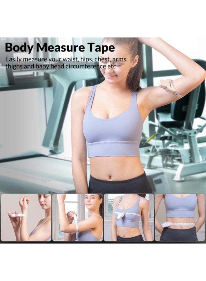 Sunspire Body Measurement Tape 60 Inch (Approx. 152.4 cm) Weight Loss Retractable Tape Measure with Locking Pin and Button for Fitness, Tailoring, Sewing White - Image 5
