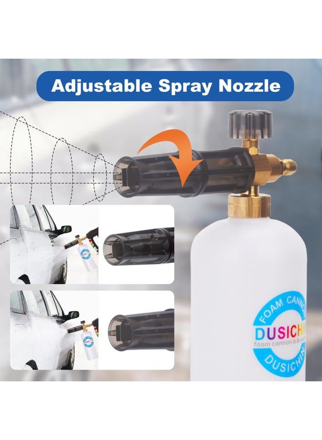 DUSICHIN Foam Cannon Snow Foam Lance Dual Ended Shift Valve For Pressure Washer, 5 Nozzle Tip Holder Dual Connector Wide Mouth Soap Cannon 5 Power Washer Sprayer Nozzles 1/4" Quick Connect Soap Cannon - Image 3