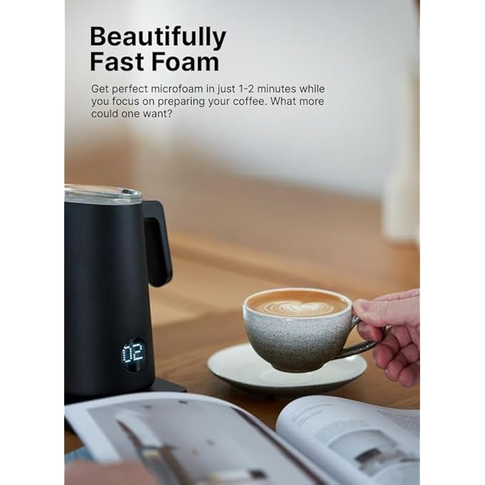 subminimal Nanofoamer Pro HandsFree Milk Foamer Superfine Smoothest Milk Heating  Foaming For Dairy  PlantBased Milks For Barista Amateurs Home Bar Office Use 220 AC Connection  Black - Image 3