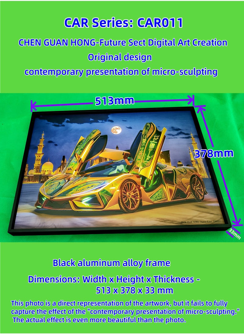 Generic - Painting - "CAR 011" by CHEN GUAN HONG: Future Sect Digital Art Creation, Sci-Fi Modern Artistic Design, Contemporary Presentation of Micro-Sculpting. This work is currently available exclusively on Platform "Noon";The following themes are related to the works: Artwork,Decorative Painting ,Modern Artwork,Abstract Paintings,Wall Art ,Interior Decoration,Home Decor,Classic Decor,Custom Painting,Office design,Commercial design,Model home design,Clubhouse interior design,Furniture design,Landscape design,Architecture design,Soft decoration,Molding,Villa design,Decorating,Interior Design,Residential Interior Design,Commercial Decorating,Budget-Friendly Decor Ideas,Modern Home Decor Trends,Vintage Decor Inspirations,Small Space Solutions,City-Specific Interior Designers,Tips for Maximizing Small Living Spaces,Latest Trends in Home Decor for 2025. - Image 1