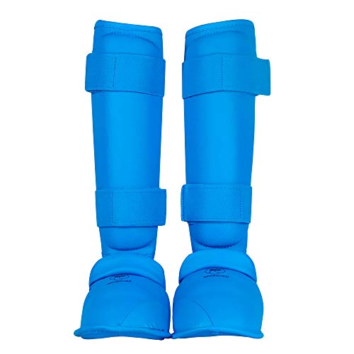 W WESING Wesing Karate Shin Instep Guard WKF Karate Shin Pad BlueS - Image 1