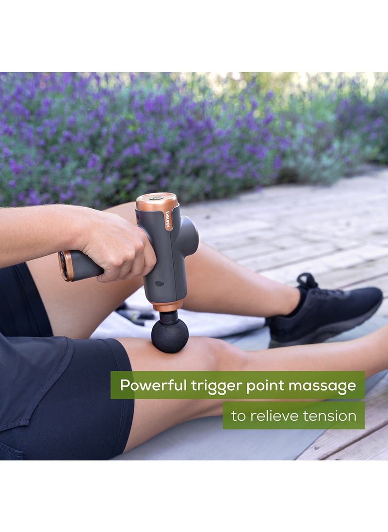 Beurer MG 99 Limited Edition Massage Gun 4 Attachments Powerful Trigger Point Massage Relaxing Tension Compact Muscle Massager with 5 Intensity Levels & Battery  - Image 2