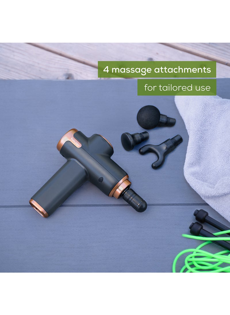 Beurer MG 99 Limited Edition Massage Gun 4 Attachments Powerful Trigger Point Massage Relaxing Tension Compact Muscle Massager with 5 Intensity Levels & Battery  - Image 3