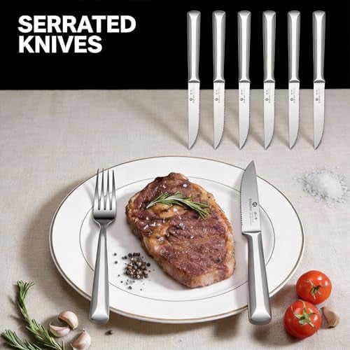 imarku Knife Set, 16 PCS High Carbon Japanese Stainless Steel Knife Sets for Kitchen with Block, Ultra Sharp Kitchen Knife Set with Sharpener Chef Knife Sets, Dishwasher Safe, Best Gifts - Image 5