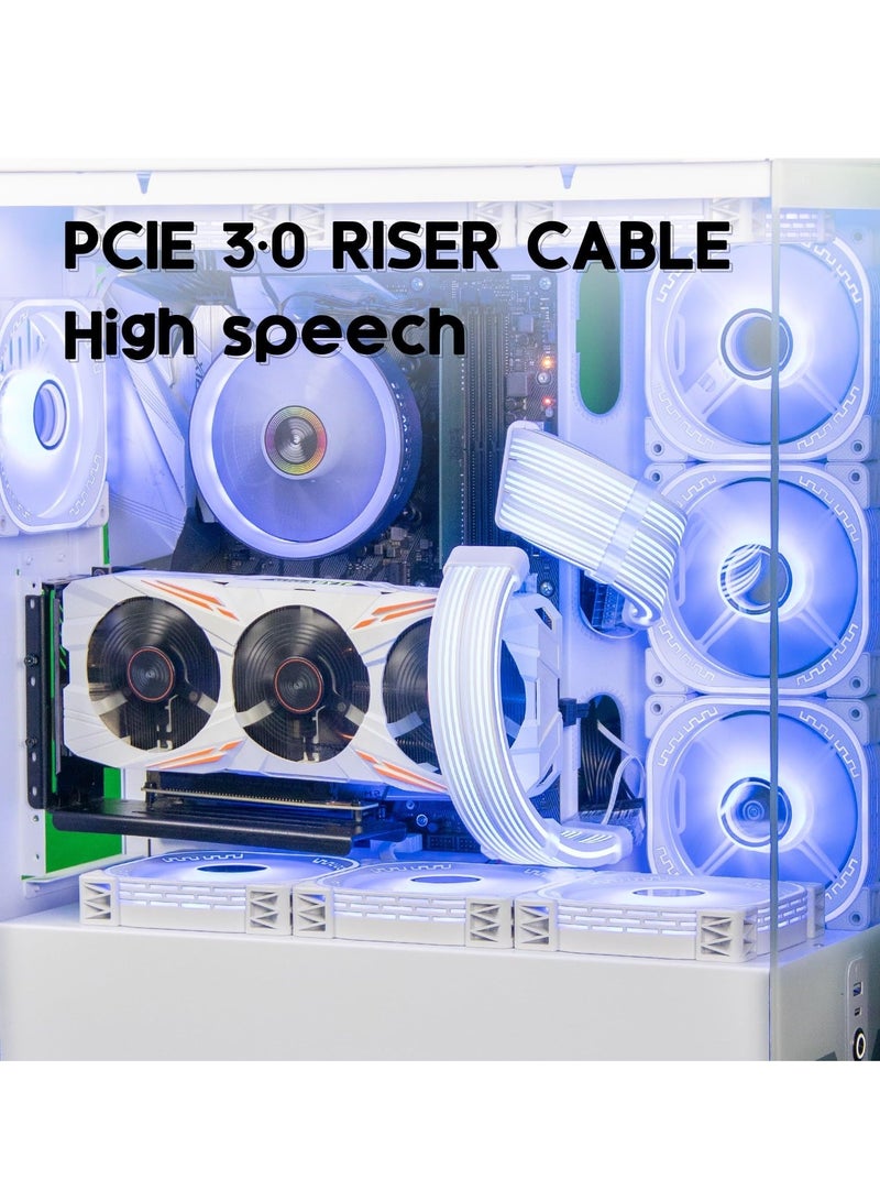 Vertical GPU Mounting Bracket Graphics Card Holder Kit, GPU Mount with PCIE Riser Cable 90 Degree Right Angle 20cm  PCIE 3.0 Black - Image 4