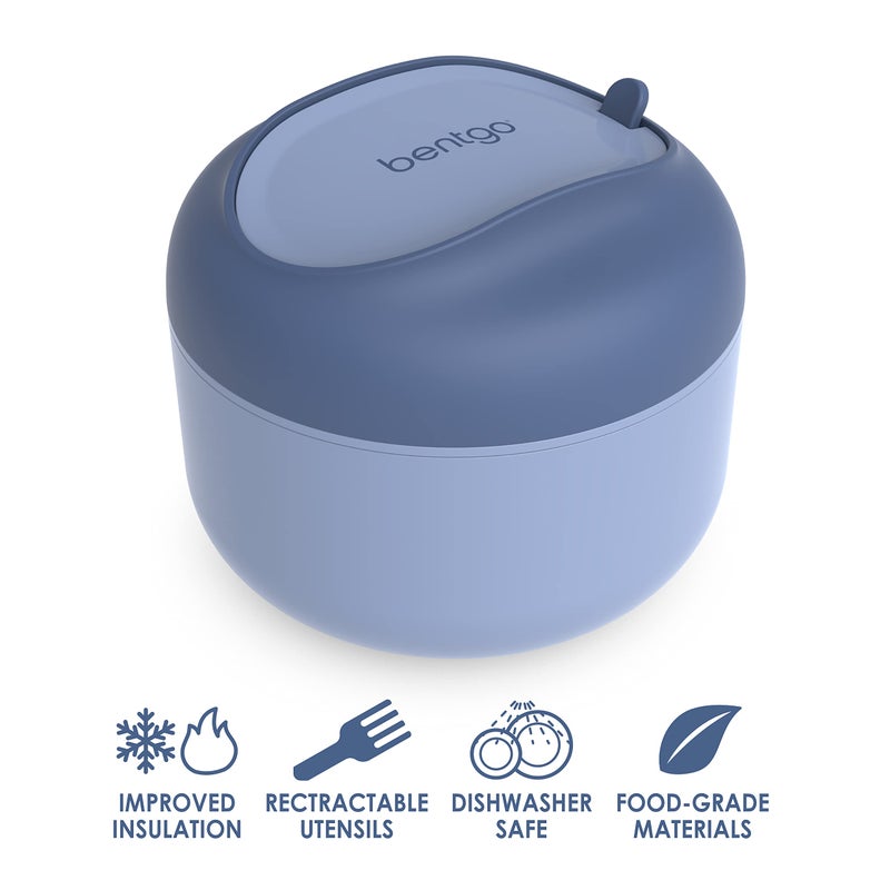 بنتجو وعاء بنتغو - وعاء معزول مقاوم للتسرب مع قسم للوجبات الخفيفة، أدوات قابلة للطي وتصميم سهل الإمساك محسّن للتنقل - يحمل الحساء، الأرز، الحبوب والمزيد - خالي من BPA، 21.2 أونصة (Slate) - Image 3