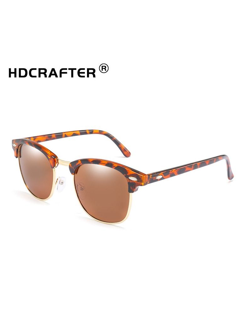 HDCRAFTER Men's Metal Half Frame UV400 Sunglasses - Image 3