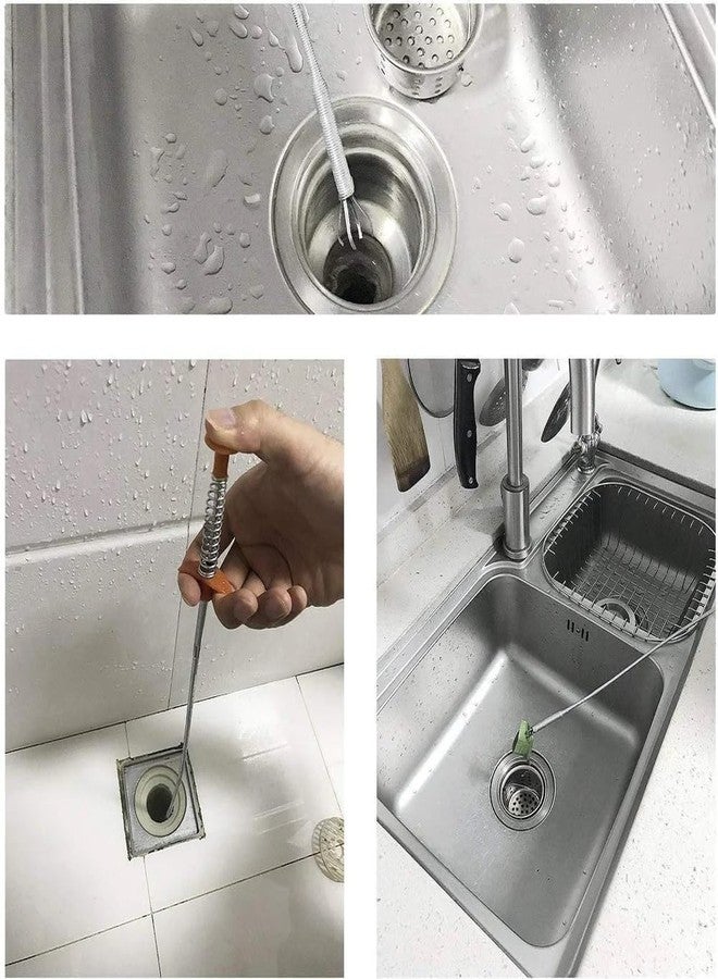 SENTAVIL Drain Pipe Cleaning Spring Stick - Flexible Hair Catching Claw Wire with Retractable Cable for Sink Bathroom Basin and Kitchen Drain Cleaning Tool Reusable Manual Cleaner - Image 2