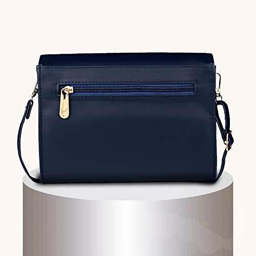ALSU Women's trendy Sling Bag | handbag | purse | crossbody bag| side bag| deattachable straps| adjustable straps |card slots | phone pocket| zipper pocket| embossed design (Blue) - Image 2
