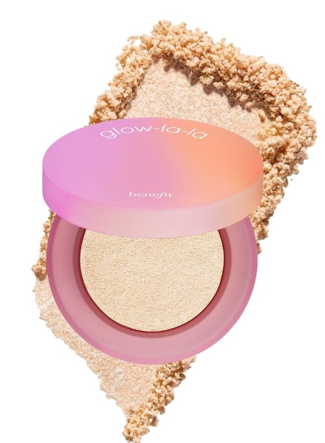 Benefit Cosmetics Glow-La-La Highlight Powder 3g – Raya (Fair Light) – Limited Edition Shimmering Highlighter for a Radiant, Luminous Glow - Image 1