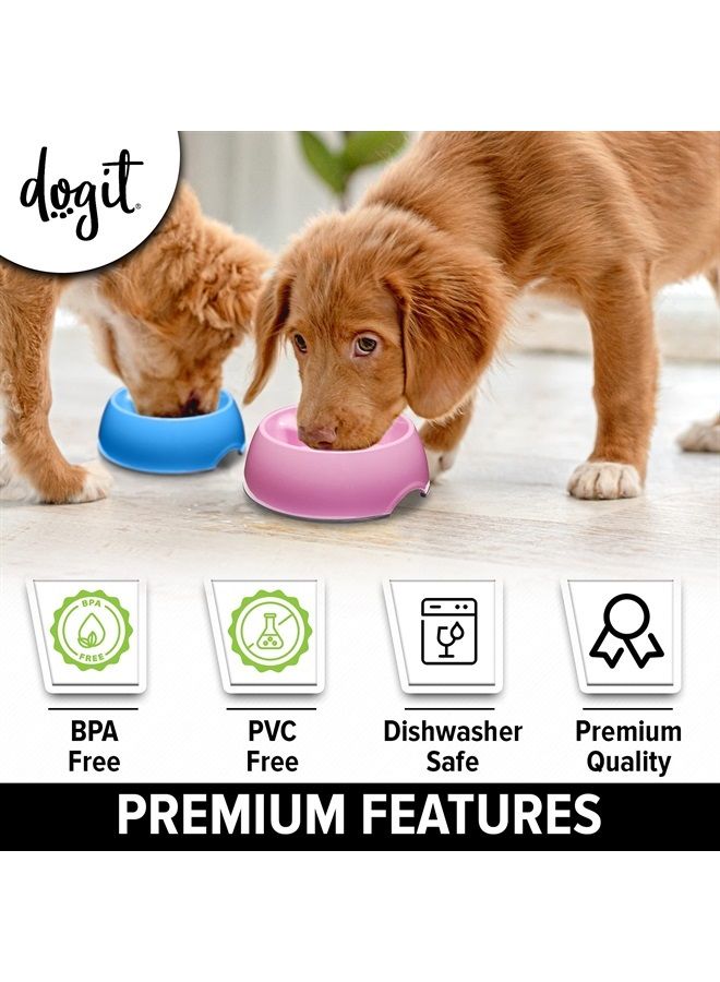 Dog Bowl Slow Feeder for Wet or Dry Dog Food, Go Slow Anti-Gulping Dog Dish, Pink, S