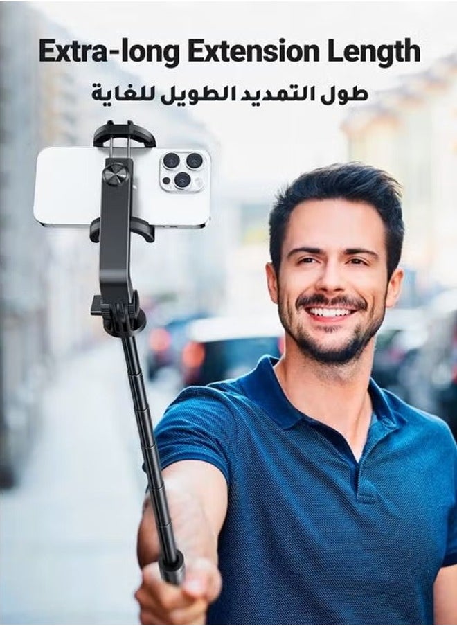 MOG - Mog Selfie Stick Tripod Stand 60 inch/106cm Extendable Phone Tripod Alloy Camera Stand with Bluetooth Remote Shutter All in One Tripod Compatible with All Phones including the latest iPhone 15 series, - Image 1