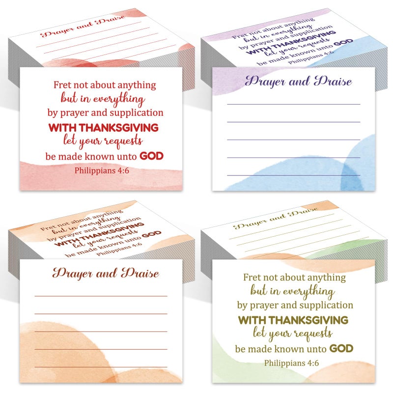 Moinchore 500 Pcs Christian Prayer Request Cards 3x4 Inch Religious Bible Verse Prayer and Praise Cards with Inspirational Scripture Unique Church Gifts, Philippians 4:6 - Image 1