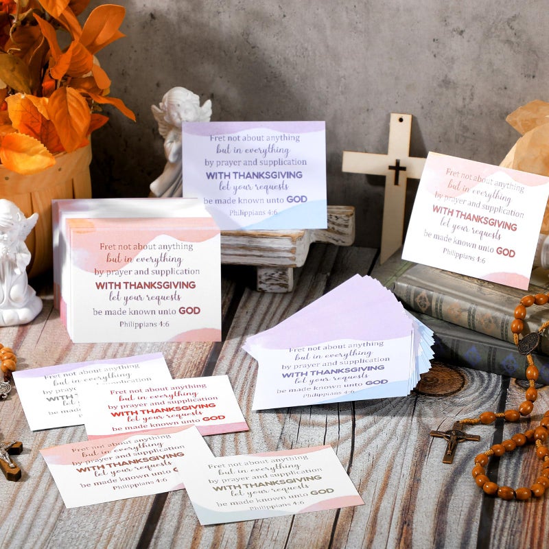 Moinchore 500 Pcs Christian Prayer Request Cards 3x4 Inch Religious Bible Verse Prayer and Praise Cards with Inspirational Scripture Unique Church Gifts, Philippians 4:6 - Image 5