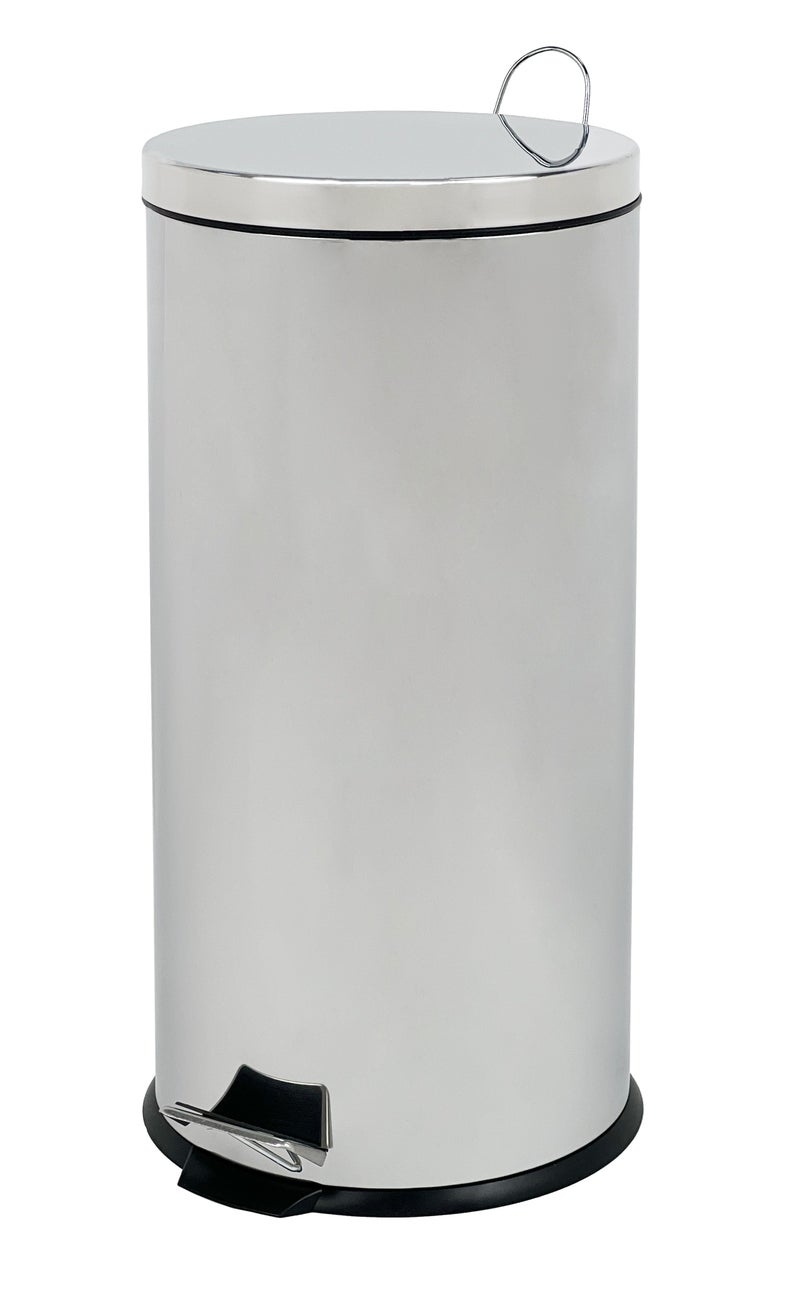 Gator Step Trash Bin | Glossy Stainless Steel Finish | Groove Pedal | Suitable For Bathrooms, Kitchens & Homes | 30 Liters - Image 1