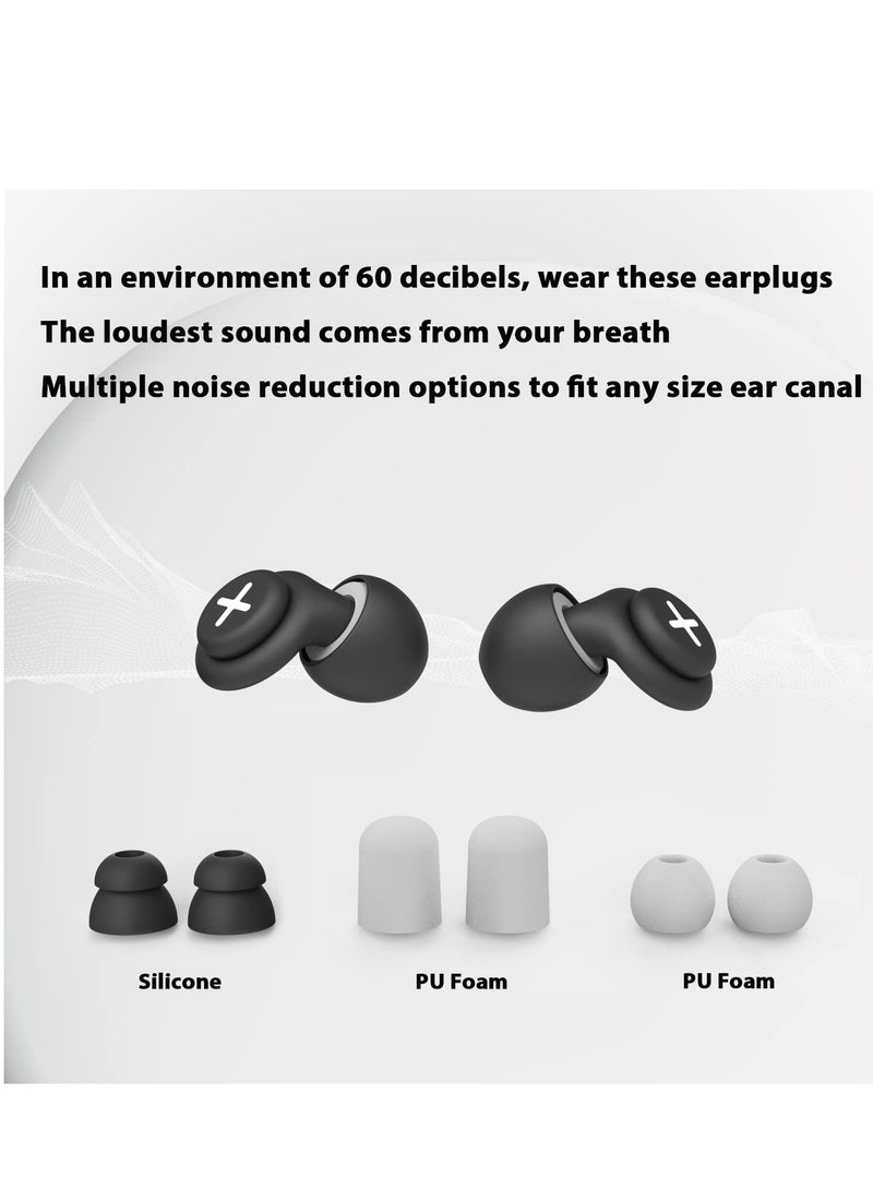 Excefore Noise Reduction Ear Plugs-40 dB Noise Cancelling Reusable Hearing Protection in Flexible Silicone for Sleeping, Traveling, Concerts, Work & Swimming,3 Wearing Styles, Black  - Image 3
