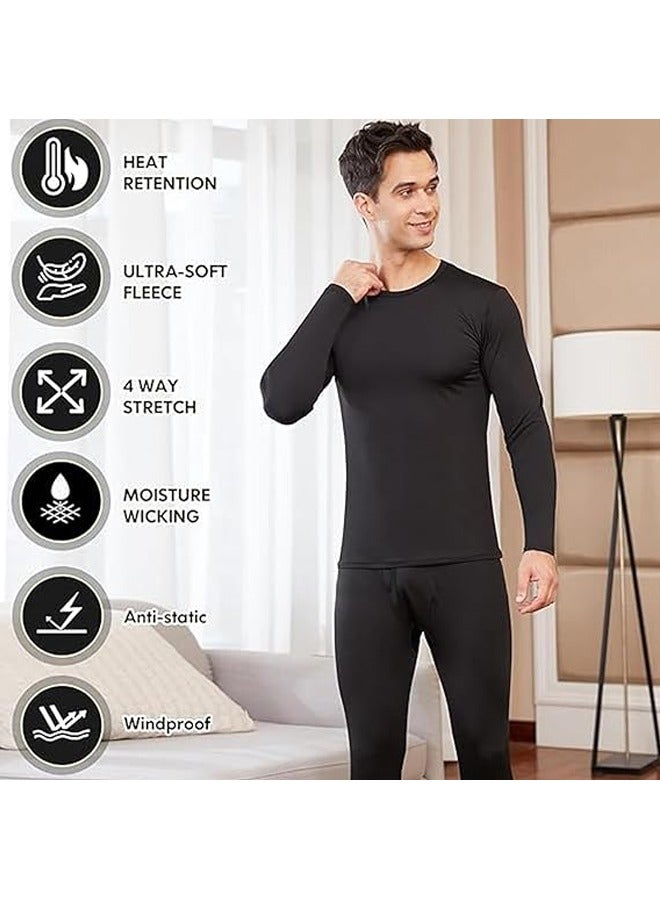 Men Thermal Underwear Set, Men Thermal Base Layer Long Sleeve pajama, Thermal Long Johns Top & Bottom Set,Compression, Cycling, Skiing, Training, Hiking, Outdoor Sports （XXL）