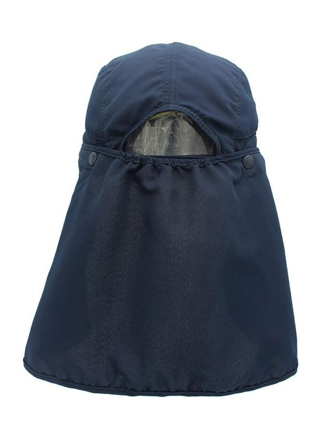 Sun Protection Cap with detachable cape，Boys UPF 50+ Sun Protection Cap Quick Dry Fishing Hat with Neck Flap，for Fishing,Hiking,Safari,Mountaineering ,Outdoor,Dark Blue ﻿  - Image 5