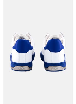 DKNY Women Abeni Arch Lace Up Casual Sneakers, White/Blue  - Image 2